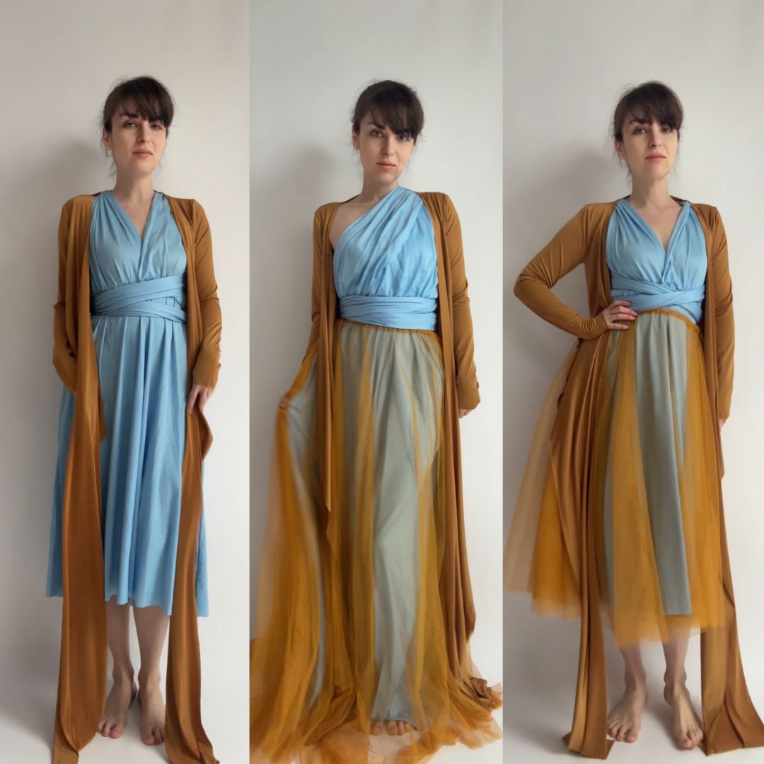 Komplet šatů Boheme, crop topu Longevita a tylové sukně 2